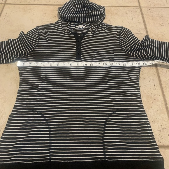 Pure Alfred Sung Women's Striped Hooded Tunic Sweatshirt - Size Large - Picture 3 of 5